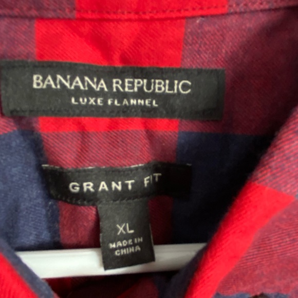 Banana republic button Luxe Cotton  down men's XL flannel shirt - Picture 7 of 8